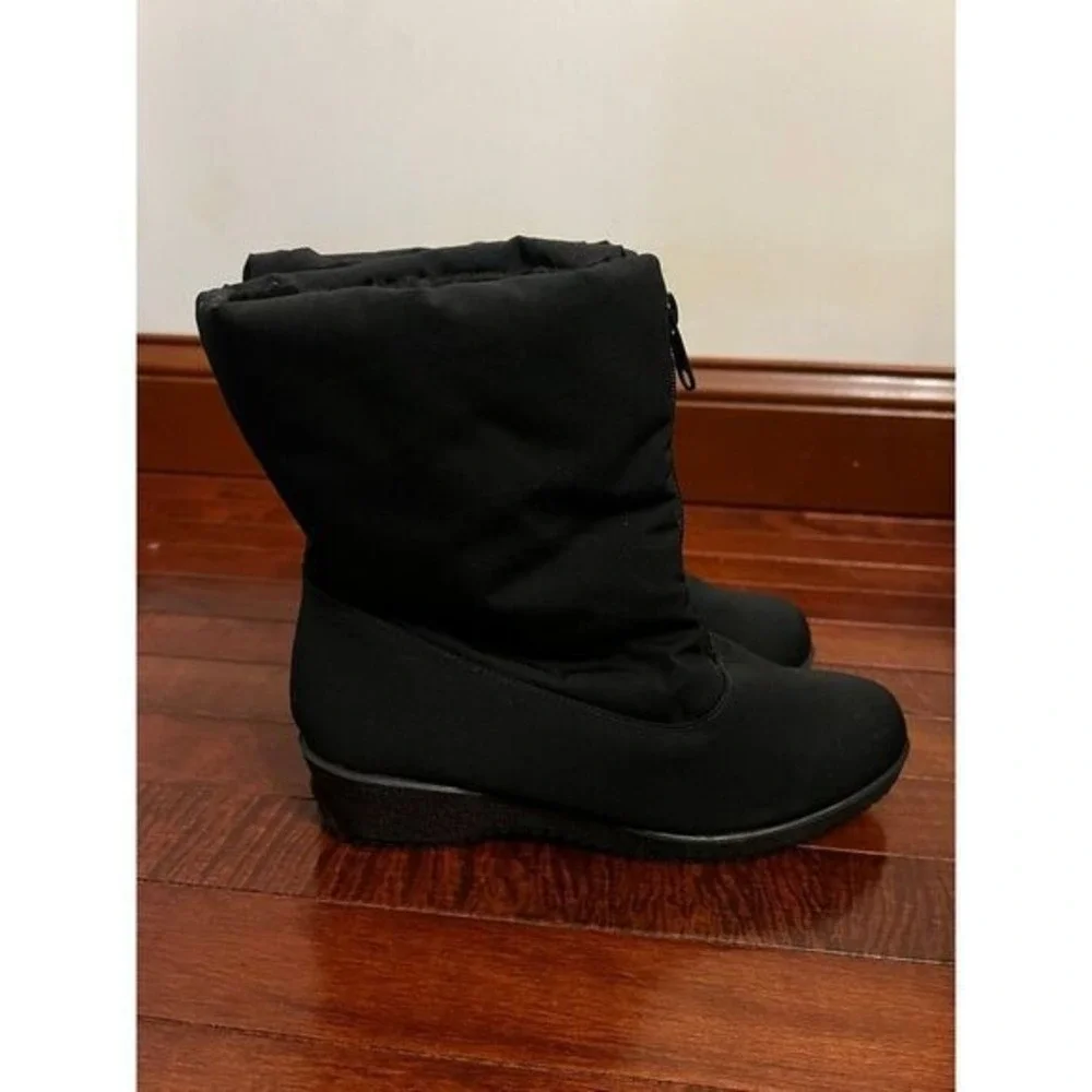 TOE WARMERS ABOUTOWN BLACK INSULATED ZIP‎ UP WINTER Snow Boots  9.5 Wide
